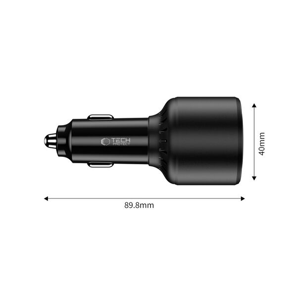 CC04 3-port PD175W car charger - black