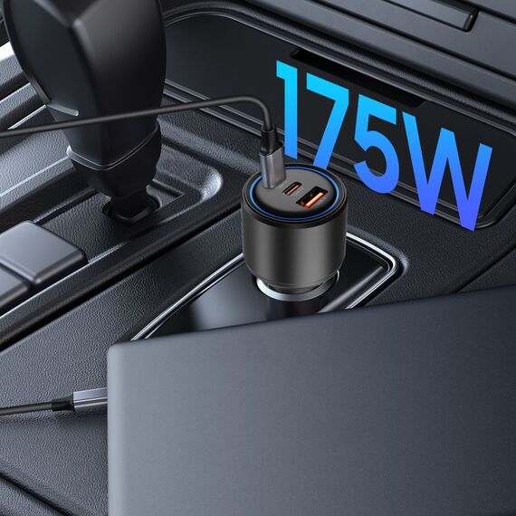 CC04 3-port PD175W car charger - black