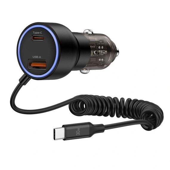 CC05 Car Charger 2-Port PD60 W + USB-C Cable - Black | Techbox