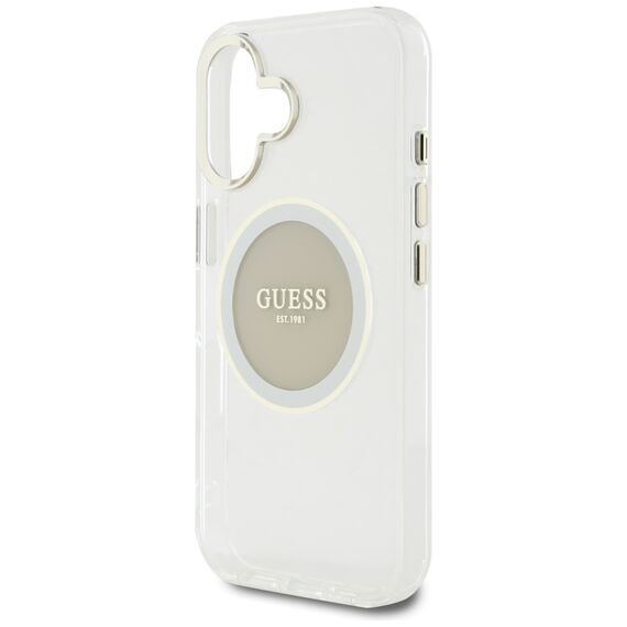 Guess IML Metal Colored Circle Classic Logo MagSafe case for iPhone 16 - gray | Techbox