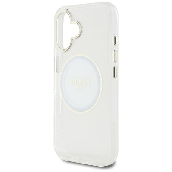 Guess IML Metal Colored Circle Classic Logo MagSafe case for iPhone 16 - white | Techbox