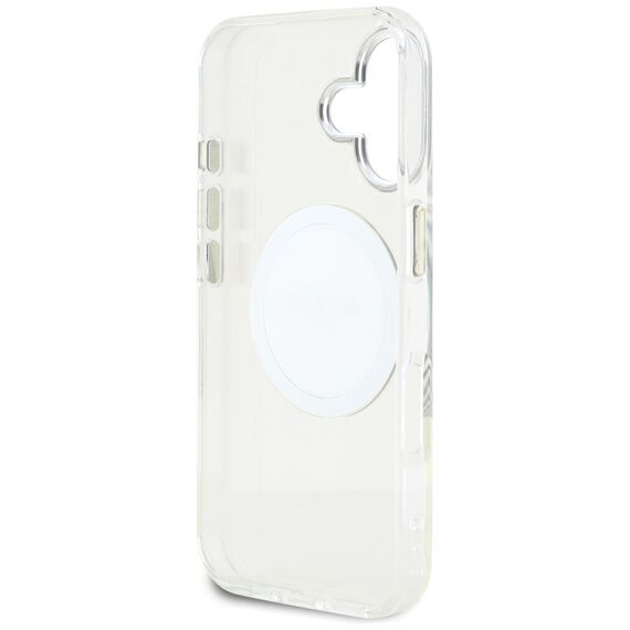 Guess IML Metal Colored Circle Classic Logo MagSafe case for iPhone 16 - white | Techbox