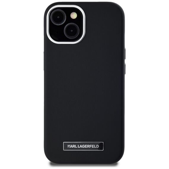 Karl Lagerfeld FW Metal Plate MagSafe iPhone 15 Case - Black | Techbox