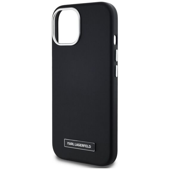 Karl Lagerfeld FW Metal Plate MagSafe iPhone 15 Case - Black | Techbox