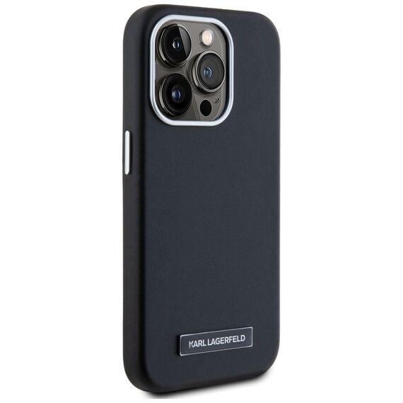 Karl Lagerfeld FW Metal Plate MagSafe iPhone 15 Pro Max Case - Black | Techbox