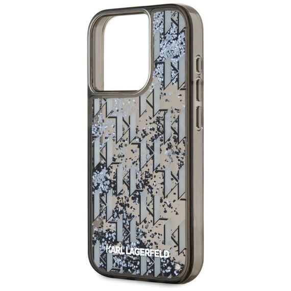 Karl Lagerfeld Liquide Glitter Monogram Gradient iPhone 15 Pro Case - Black - Uncategorized Cases (2) - Cases - Techbox