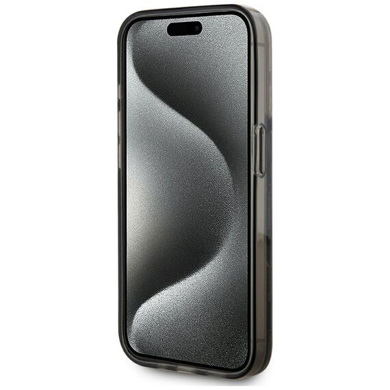 Karl Lagerfeld Liquide Glitter Monogram Gradient iPhone 15 Pro Max Case - Black | Techbox
