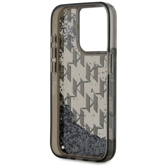 Karl Lagerfeld Liquide Glitter Monogram Gradient iPhone 15 Pro Max Case - Black | Techbox