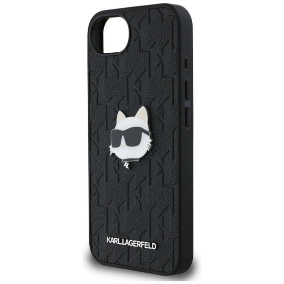 Karl Lagerfeld Monogram Choupette Head Pin iPhone 16e Case - Black | Techbox