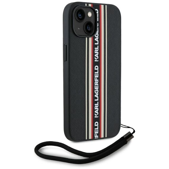 Karl Lagerfeld Saffiano Athleisure Stripes Cord iPhone 15 Case - Red - Uncategorized Cases (2) - Cases - Techbox
