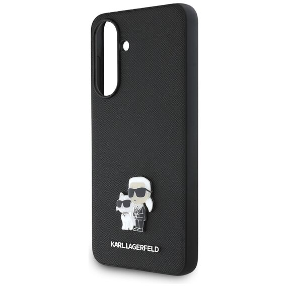 Karl Lagerfeld Saffiano Case w/ K&amp;C Metal Logo for Samsung Galaxy A36 - Black | Techbox