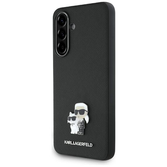 Karl Lagerfeld Saffiano Case w/ K&amp;C Metal Logo for Samsung Galaxy A56 - Black | Techbox