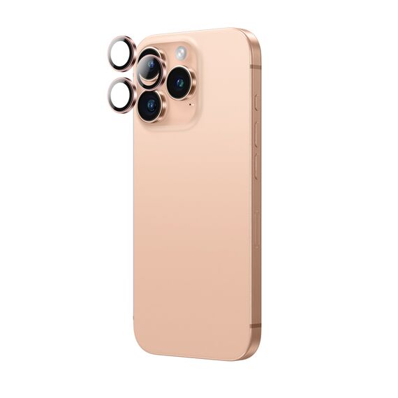 AmazingThing AR Aluminum 3 Lens Glass with Camera Lens Frame for iPhone 16 Pro / 16 Pro Max - Rose Gold | Techbox