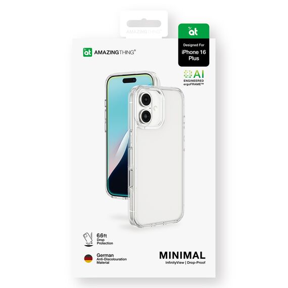 AmazingThing Minimal Case for iPhone 16 Plus Silicone Case - Transparent - Uncategorized Cases (2) - Cases - Techbox