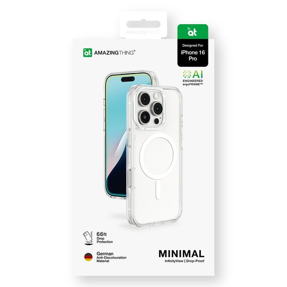 AmazingThing Minimal Mag Case with Magnetic Ring for iPhone 16 Pro - Transparent - Uncategorized Cases (2) - Cases - Techbox