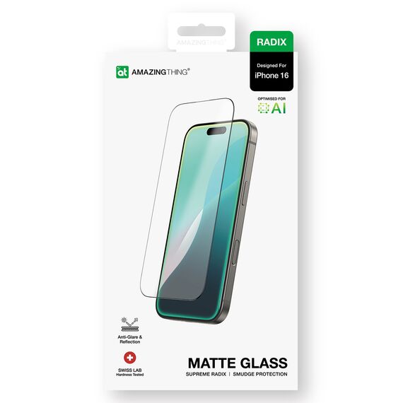 AmazingThing Radix Matte Glass tempered glass for iPhone 16 | Techbox