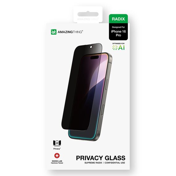 AmazingThing Radix Privacy Glass Privacy Tempered Glass for iPhone 16 Pro | Techbox