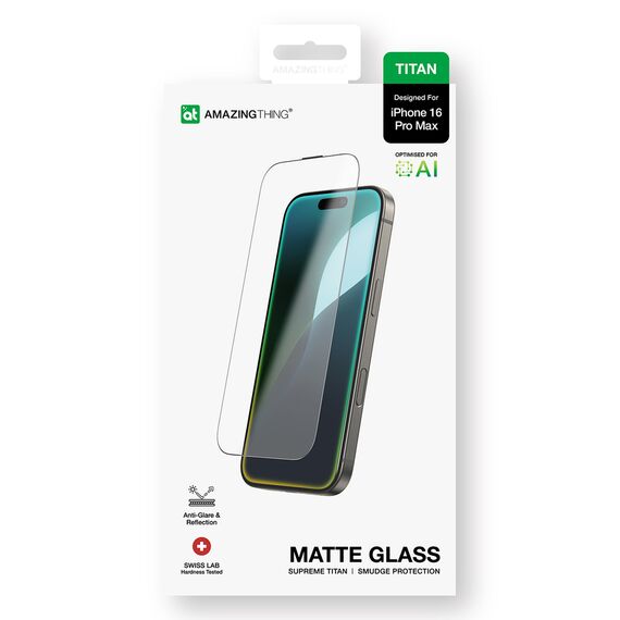 AmazingThing Titan Matte Glass tempered glass for iPhone 16 Pro Max | Techbox