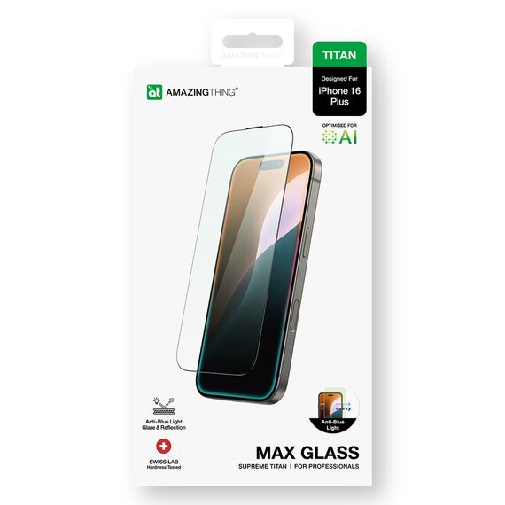 AmazingThing Titan Max Tempered Glass for iPhone 16 Plus | Techbox