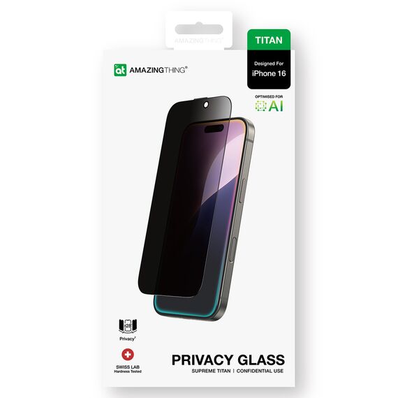 AmazingThing Titan Privacy Glass Privacy Tempered Glass for iPhone 16 | Techbox
