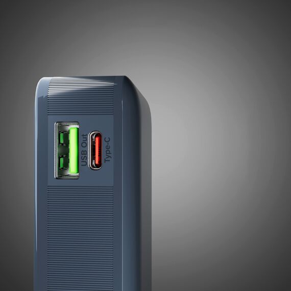 Powerbank SBS 10000 mAh 20W with built-in USB-C cable and digital display - dark gray | Techbox