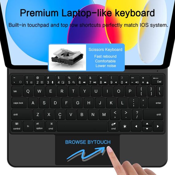 Tech-Protect Smartcase Magnetic with Keyboard for iPad 10.9” 2022 / iPad 11” 2025 - Black - Tablet Accessories - Tablet PC & Accessories - Techbox