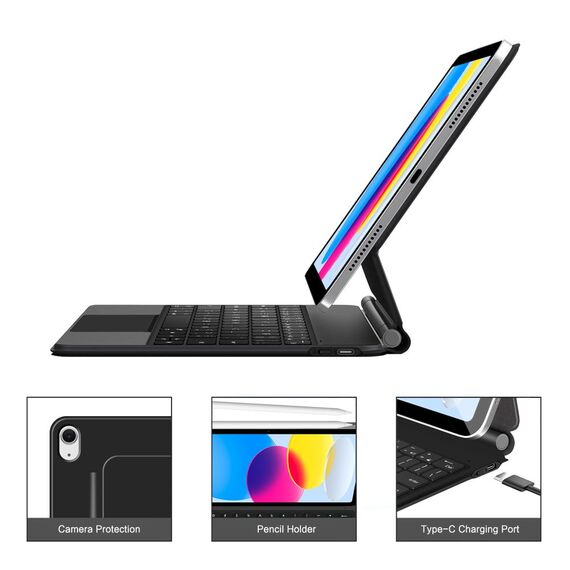 Tech-Protect Smartcase Magnetic with Keyboard for iPad 10.9” 2022 / iPad 11” 2025 - Black - Tablet Accessories - Tablet PC & Accessories - Techbox