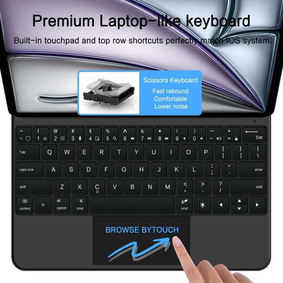 Tech-Protect Smartcase Magnetic with Keyboard for iPad Pro 12.9” 2020 / 2021 / 2022 / iPad Air 13” 2024 / 2025 - Black | Techbox