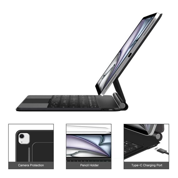 Tech-Protect Smartcase Magnetic with Keyboard for iPad Pro 12.9” 2020 / 2021 / 2022 / iPad Air 13” 2024 / 2025 - Black | Techbox