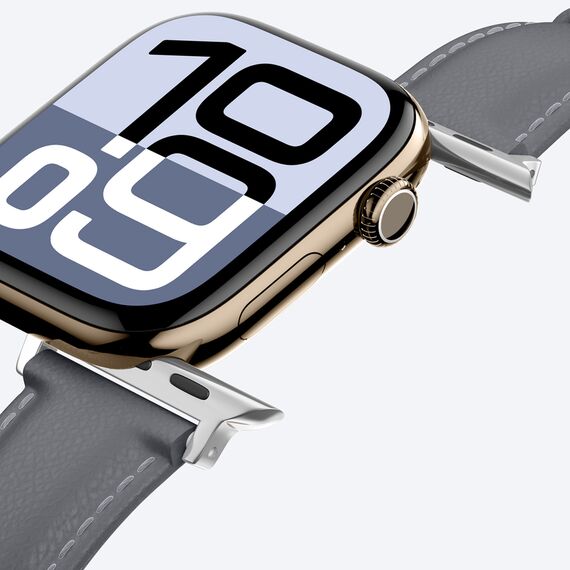 AmazingThing Class Band Leather Strap for Apple Watch 45 / 46 / 49 mm - Gray - Accessories - Smartwatches & Accessories - Techbox
