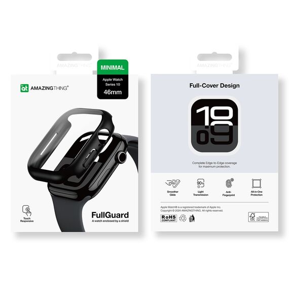 AmazingThing Radix Glass Case for Apple Watch 46mm – Black | Techbox
