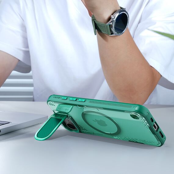 Nillkin Iceblade Prop Magnetic Case with Camera Cover and Stand for iPhone 16e - Green | Techbox
