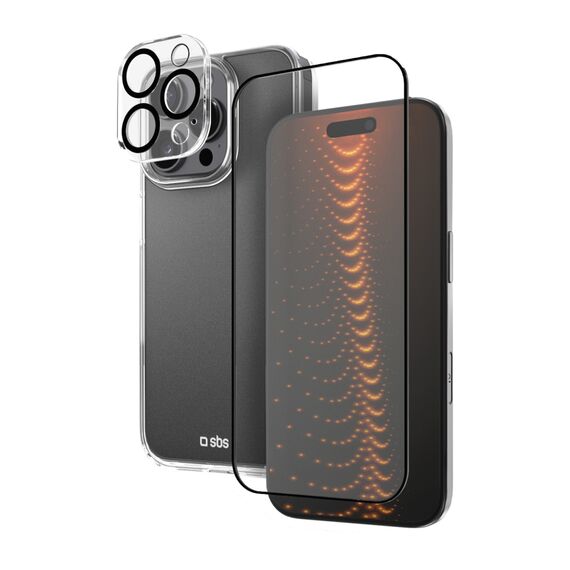 SBS set with D3O technology for iPhone 16 Pro - case + glass screen and camera protector - transparent - Uncategorized Cases (2) - Cases - Techbox