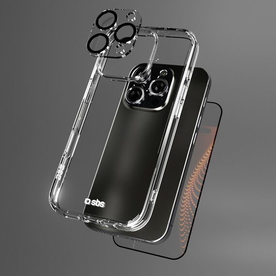 SBS set with D3O technology for iPhone 16 Pro - case + glass screen and camera protector - transparent - Uncategorized Cases (2) - Cases - Techbox