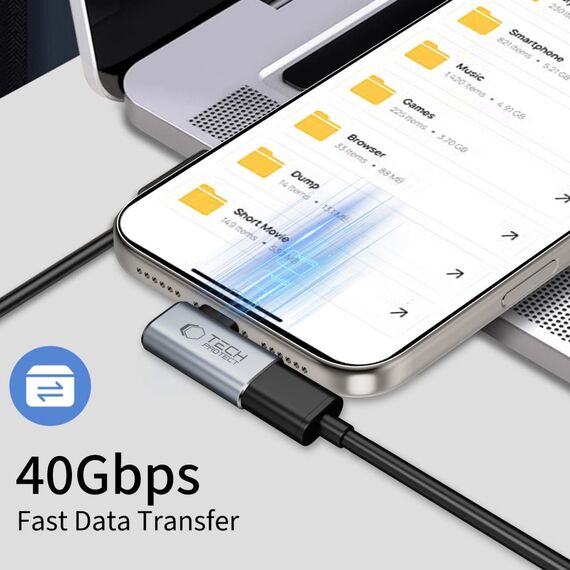 Tech-Protect Ultraboost AA01 USB-C Angled Adapter - Gray | Techbox