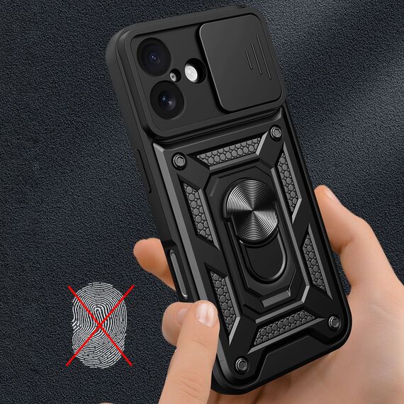 Hybrid Armor Camshield iPhone 17 Case with Stand and Camera Cover - Black - Apple Cases - Cases - Techbox