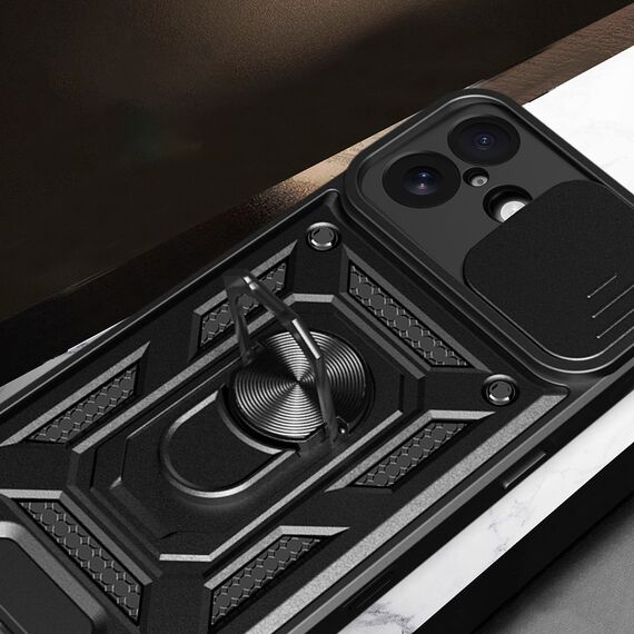 Hybrid Armor Camshield iPhone 17 Case with Stand and Camera Cover - Black - Apple Cases - Cases - Techbox