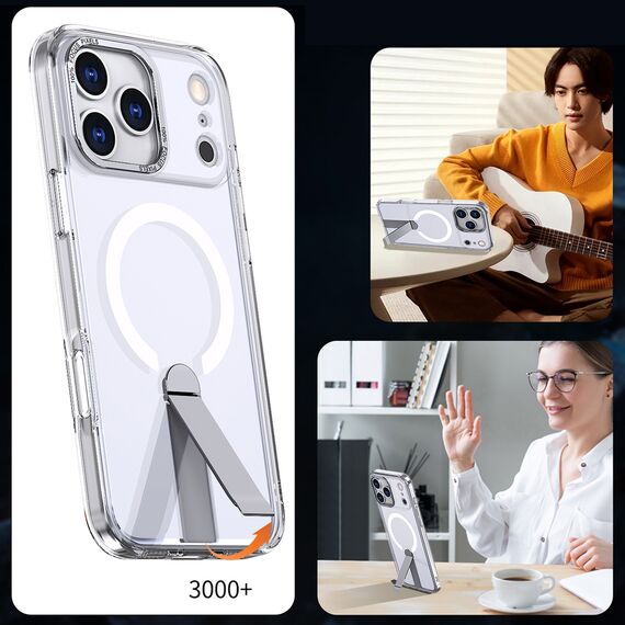 Hybrid Armor X Case for iPhone 17 Pro Max with Stand, Compatible with MagSafe - Transparent | Techbox