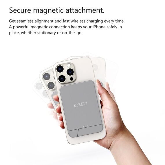 Powerbank Tech-Protect PB14 LifeMag MagSafe 10000 mAh - gray - Powerbanks - Smartphone Chargers - Techbox