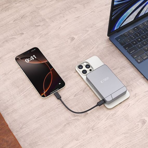 Powerbank Tech-Protect PB14 LifeMag MagSafe 10000 mAh - gray - Powerbanks - Smartphone Chargers - Techbox