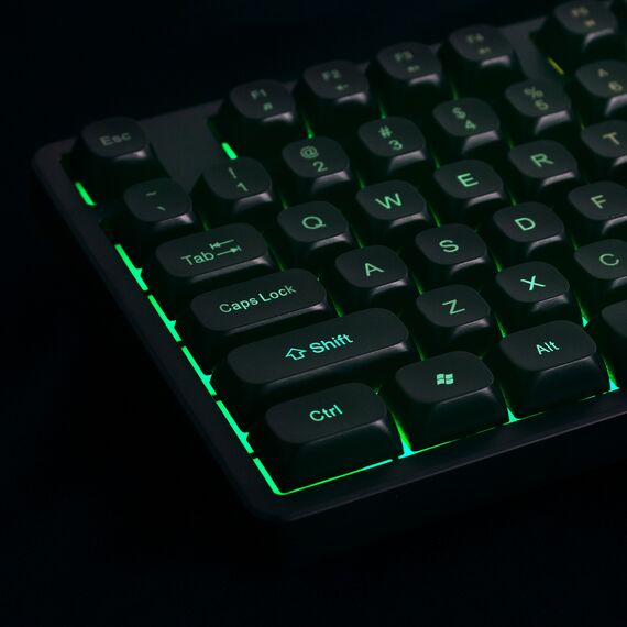 Wozinsky WKG-200 rainbow membrane gaming keyboard with scroll wheel - black