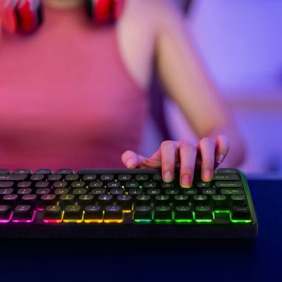 Wozinsky WKG-200 rainbow membrane gaming keyboard with scroll wheel - black