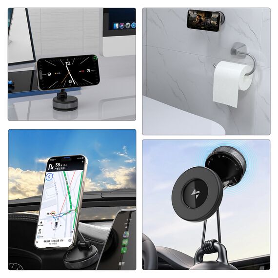 Wozinsky WUSM-01 Magnetic Car Holder for Dashboard/Windshield - Black - Smartphone Holders - Smartphones - Techbox