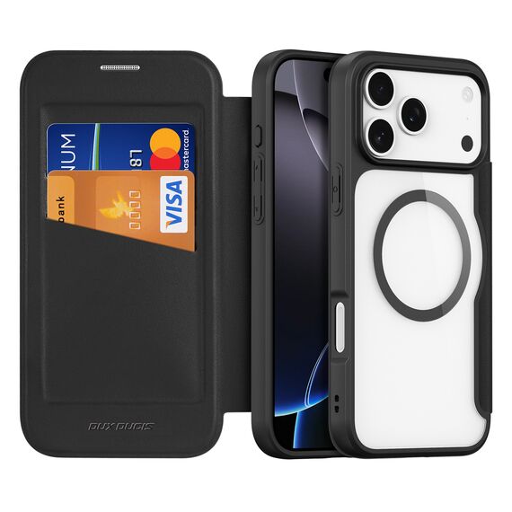 Dux Ducis Skin X Pro Case for iPhone 17 Pro with Wallet, MagSafe Compatible - Black - Apple Cases - Cases - Techbox