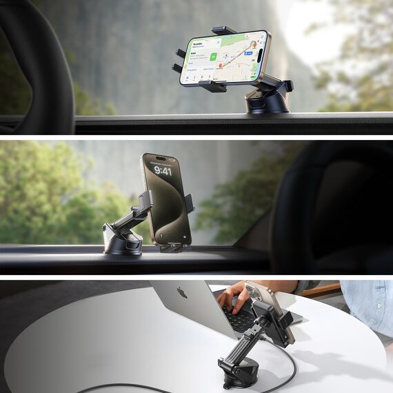 Joyroom JR-ZS241S car mount with inductive charger for dashboard - black | Techbox