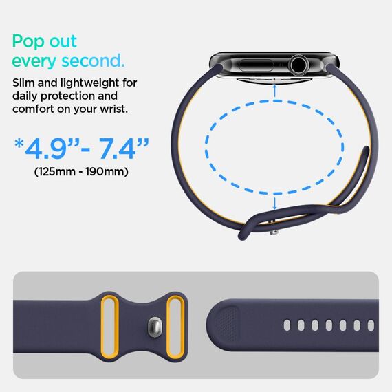 Spigen Nano Pop Strap for Apple Watch 40/41/42 mm - Navy Blue/Orange | Techbox