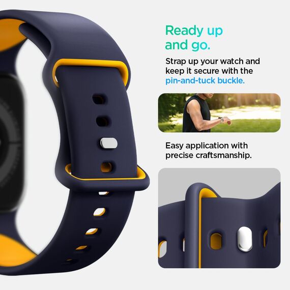 Spigen Nano Pop Strap for Apple Watch 40/41/42 mm - Navy Blue/Orange | Techbox