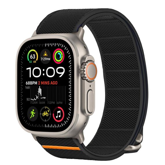 Tech-Protect Nylon Slip Strap for Apple Watch 44 / 45 / 46 / 49 mm - Black | Techbox