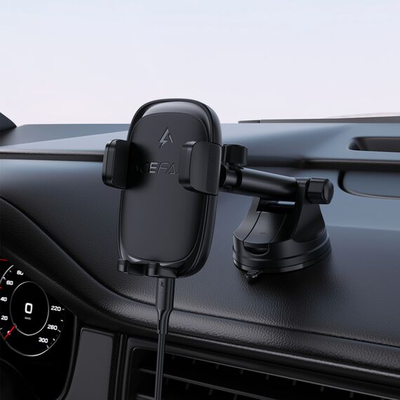 Acefast D49 Car Mount with Wireless Charger for Dashboard - Black - Powerbanks - Smartphone Chargers - Techbox