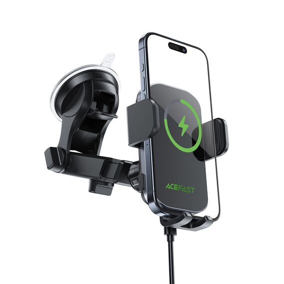 Acefast D53 Car Mount with Wireless Charger for Dashboard with Automatic Clamp - Black - Powerbanks - Smartphone Chargers - Techbox